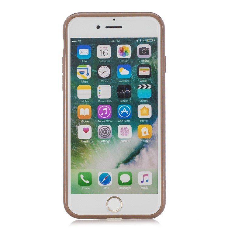 Pure Color Anti-fall TPU Trunk Style Case Shell for iPhone 8 / iPhone 7 4.7 inch - Brown-3