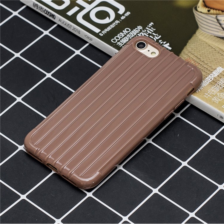 Pure Color Anti-fall TPU Trunk Style Case Shell for iPhone 8 / iPhone 7 4.7 inch - Brown-5
