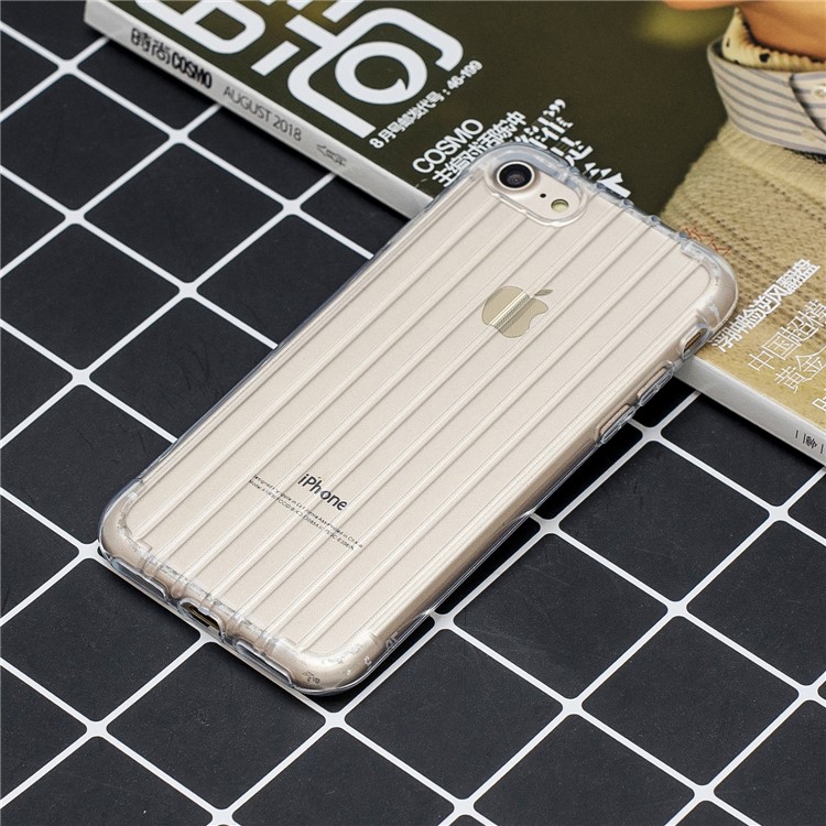 Pure Color Anti-fall TPU Trunk Style Case Shell for iPhone 8 / iPhone 7 4.7 inch - Transparent-5