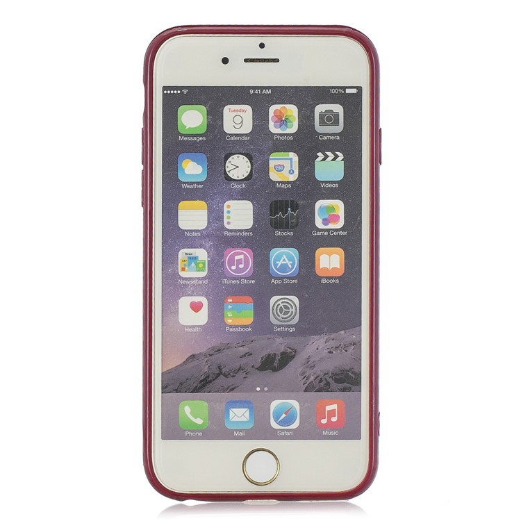 Pure Color Anti-fall TPU Trunk Style Shell for iPhone 6 / 6s 4.7-inch - Wine Red-3