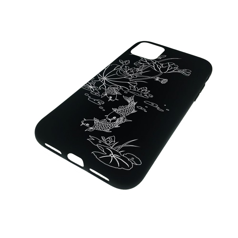 Pattern Printing Embossment Soft TPU Case for iPhone 11 6.1-inch (2019) - Fish-2