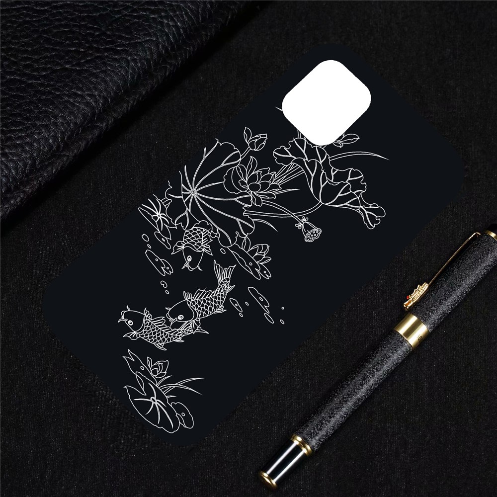 Pattern Printing Embossment Soft TPU Case for iPhone 11 6.1-inch (2019) - Fish-4