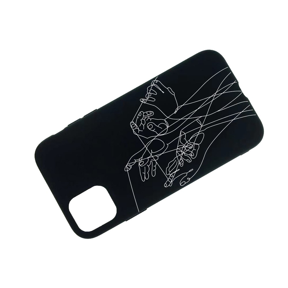 Pattern Printing Embossment Soft TPU Case for iPhone 11 6.1-inch (2019) - Hands-3