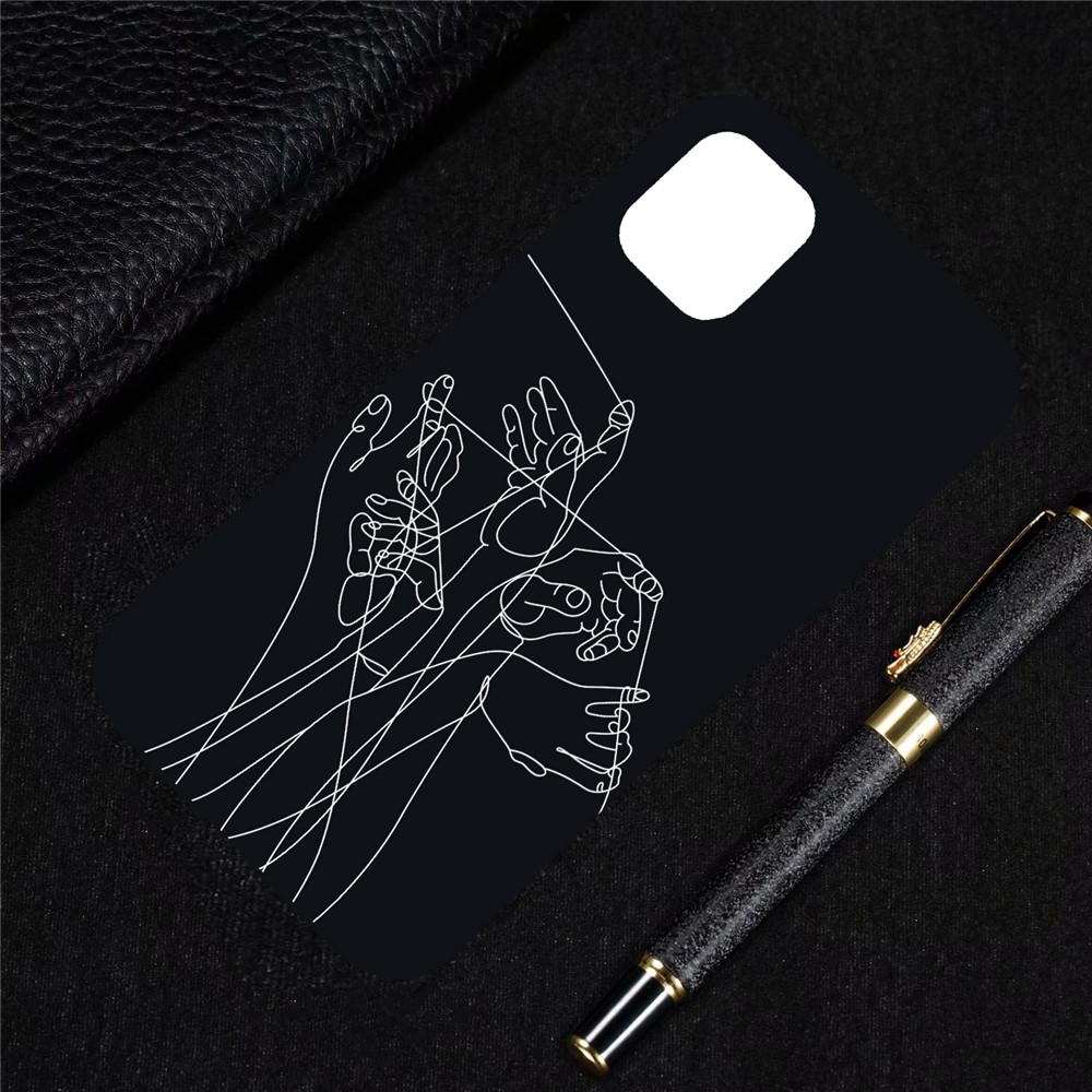 Pattern Printing Embossment Soft TPU Case for iPhone 11 6.1-inch (2019) - Hands-4