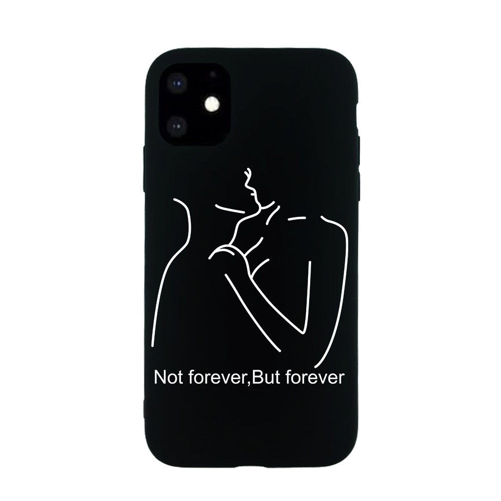 Pattern Printing Embossment Soft TPU Case for iPhone 11 6.1-inch (2019) - Not forever, but forever-1