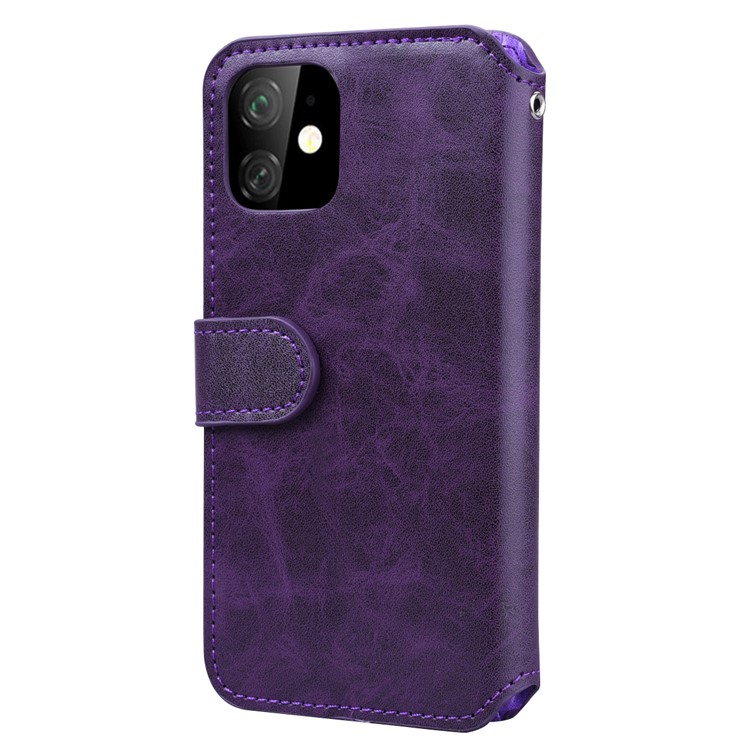 Card Holder Zippered Wallet Leather Phone Casing for iPhone 11 Pro Max 6.5 inch (2019) - Purple-3