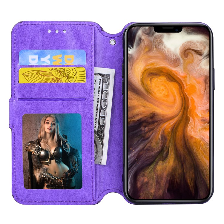 Card Holder Zippered Wallet Leather Phone Casing for iPhone 11 Pro Max 6.5 inch (2019) - Purple-7