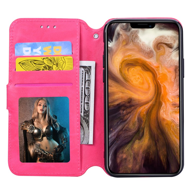 Card Holder Zippered Wallet Leather Phone Cover for iPhone 11 6.1 inch (2019) - Rose-7