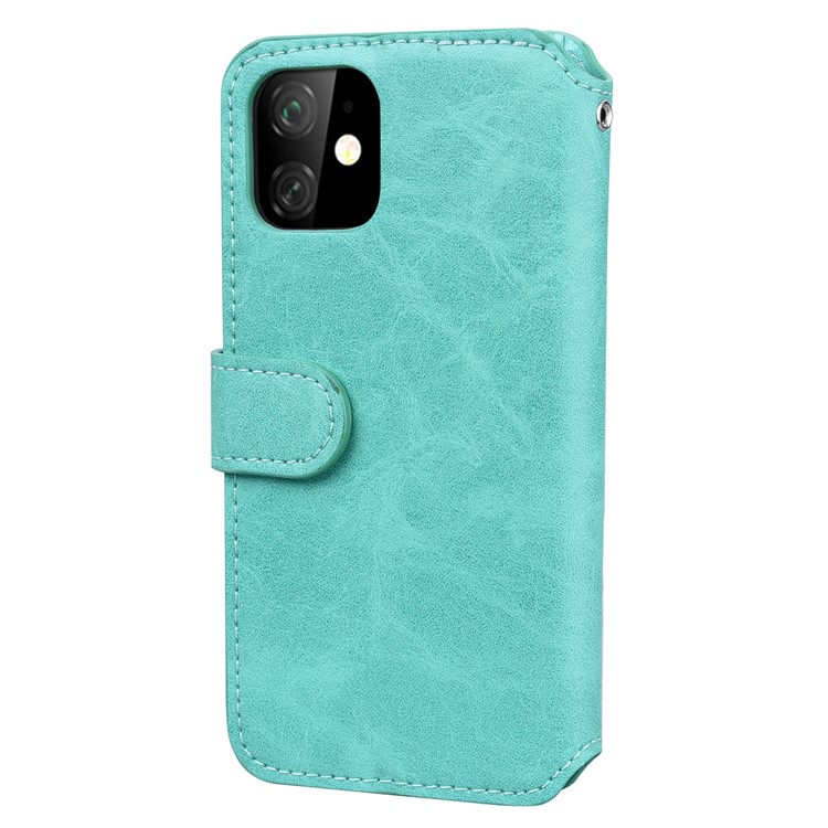 Titular De La Tarjeta Billetera Con Cremallera Funda De Cuero Para Teléfono Para Iphone (2019) 6.1 Pulgadas - Cian-3