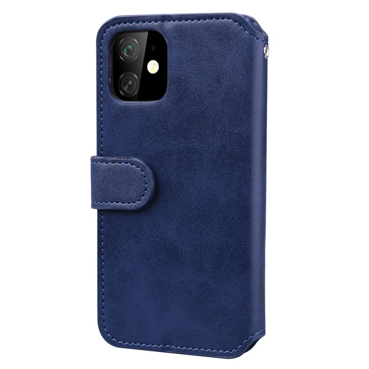 Titular De La Tarjeta Billetera Con Cremallera Funda De Cuero Para Teléfono Para Iphone (2019) 6.1 Pulgadas - Azul-3