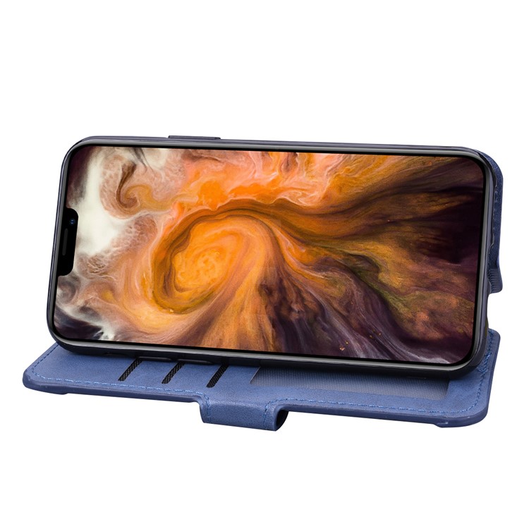 Titular De La Tarjeta Billetera Con Cremallera Funda De Cuero Para Teléfono Para Iphone (2019) 6.1 Pulgadas - Azul-5