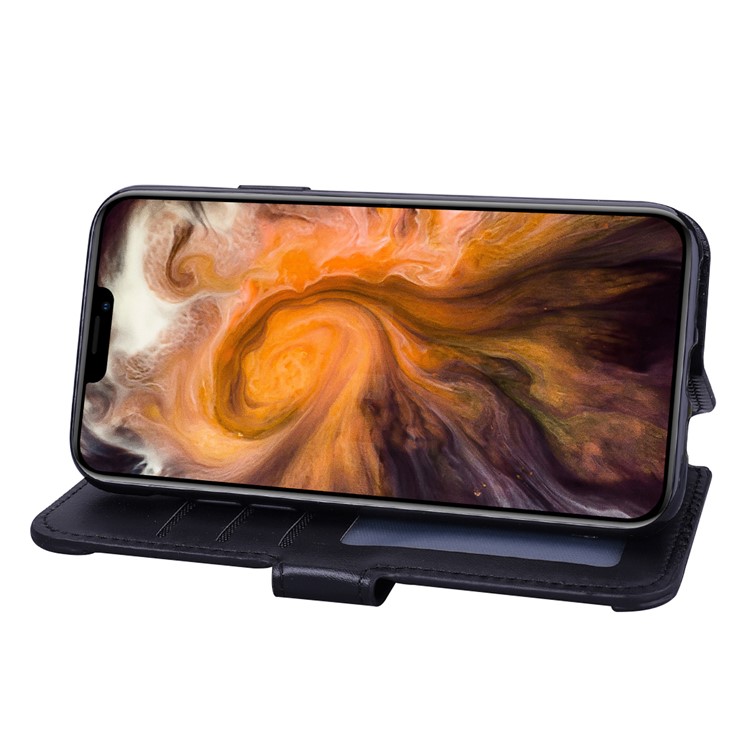 Card Holder Zippered Wallet Leather Phone Shell for iPhone 11 Pro 5.8 inch (2019) - Black-5