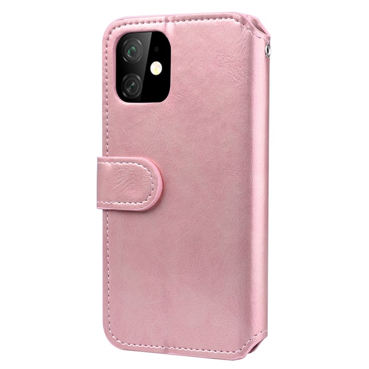 Card Holder Zippered Wallet Leather Phone Shell for iPhone 11 Pro 5.8 inch (2019) - Rose Gold-3