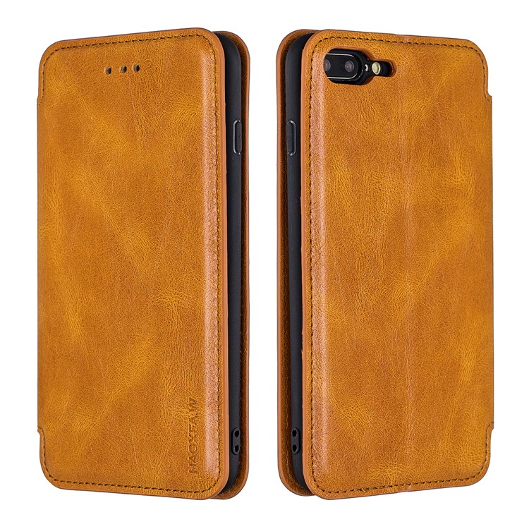 HAOXFA.W Detachable Card Slots Leather Wallet Phone Cover for iPhone 8 Plus/7 Plus 5.5 inch - Brown-1