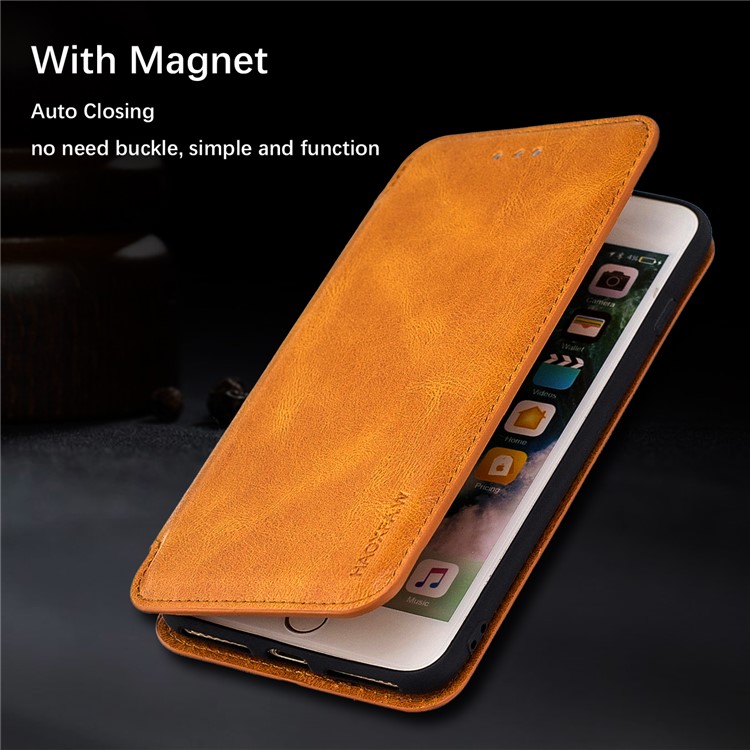 HAOXFA.W Detachable Card Slots Leather Wallet Phone Cover for iPhone 8 Plus/7 Plus 5.5 inch - Brown-3