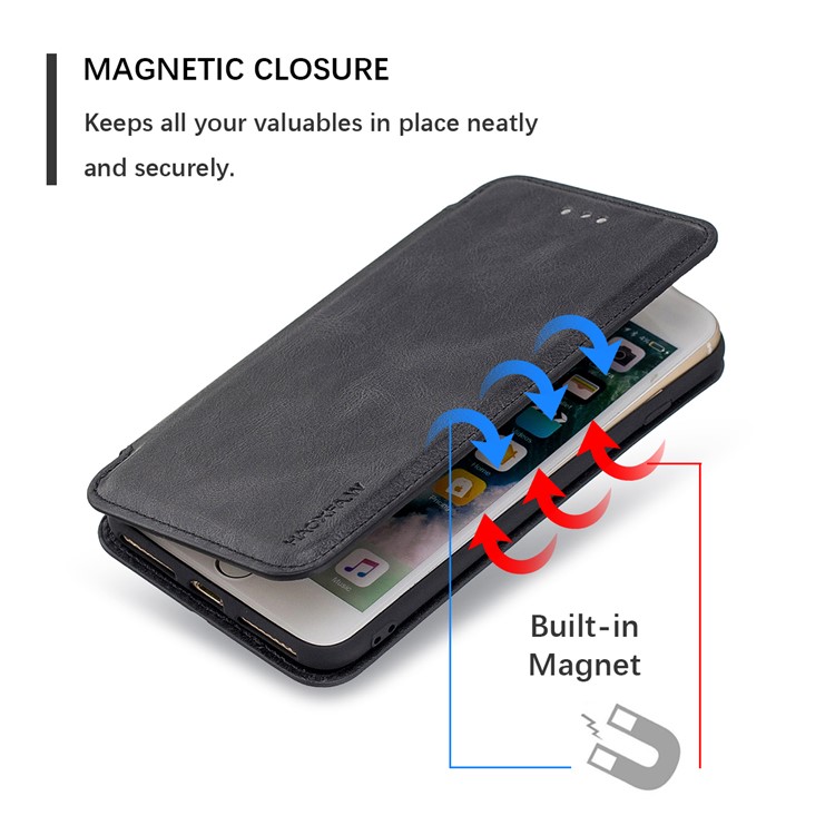 HAOXFA.W DetachableCard Slots Leather Wallet Phone Cover for iPhone 8 Plus/7 Plus 5.5 inch - Black-2