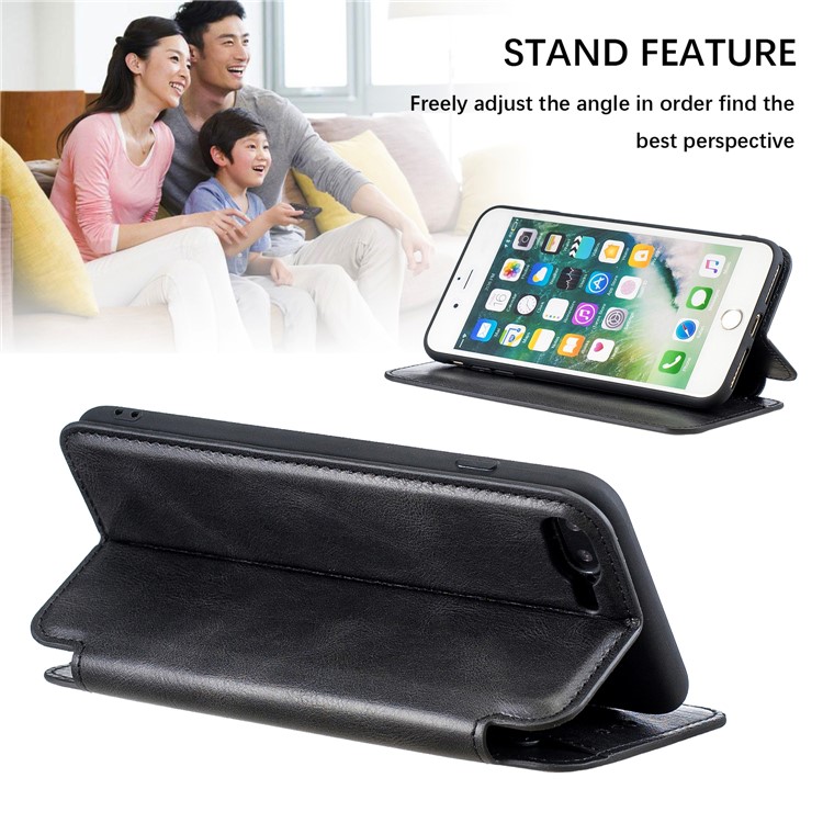 HAOXFA.W DetachableCard Slots Leather Wallet Phone Cover for iPhone 8 Plus/7 Plus 5.5 inch - Black-4