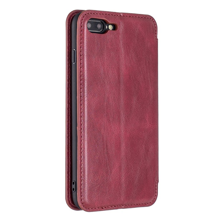 HAOXFA.W Detachable Card Slots Leather Wallet Phone Cover for iPhone 8 Plus/7 Plus 5.5 inch - Red-6