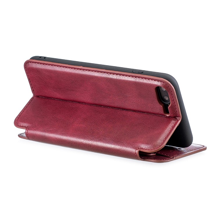 HAOXFA.W Detachable Card Slots Leather Wallet Phone Cover for iPhone 8 Plus/7 Plus 5.5 inch - Red-7