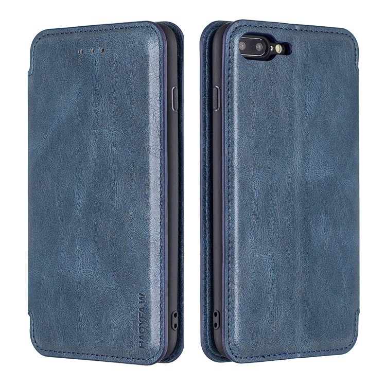 HAOXFA.W Detachable Card Slots Leather Wallet Phone Cover for iPhone 8 Plus/7 Plus 5.5 inch - Blue-1
