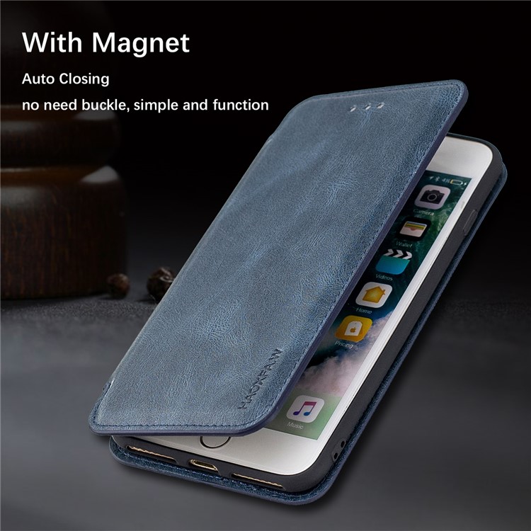 HAOXFA.W Detachable Card Slots Leather Wallet Phone Cover for iPhone 8 Plus/7 Plus 5.5 inch - Blue-3