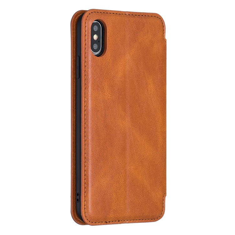 HAOXFA.W Detachable Card Slots Leather Stand Wallet Phone Shell for iPhone XS Max 6.5 inch - Brown-3