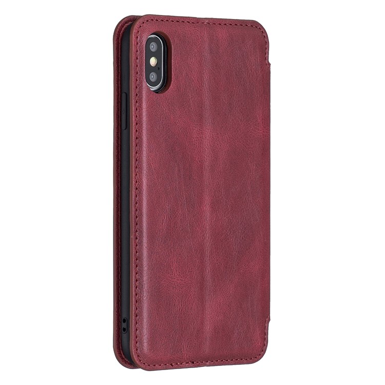 HAOXFA.W Detachable Card Slots Leather Stand Wallet Phone Shell for iPhone XS Max 6.5 inch - Red-2