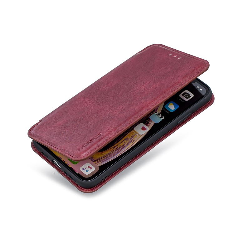 HAOXFA.W Detachable Card Slots Leather Stand Wallet Phone Shell for iPhone XS Max 6.5 inch - Red-3