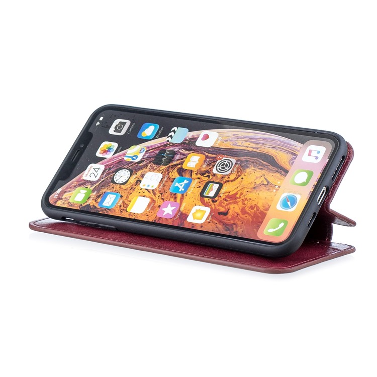 HAOXFA.W Detachable Card Slots Leather Stand Wallet Phone Shell for iPhone XS Max 6.5 inch - Red-5