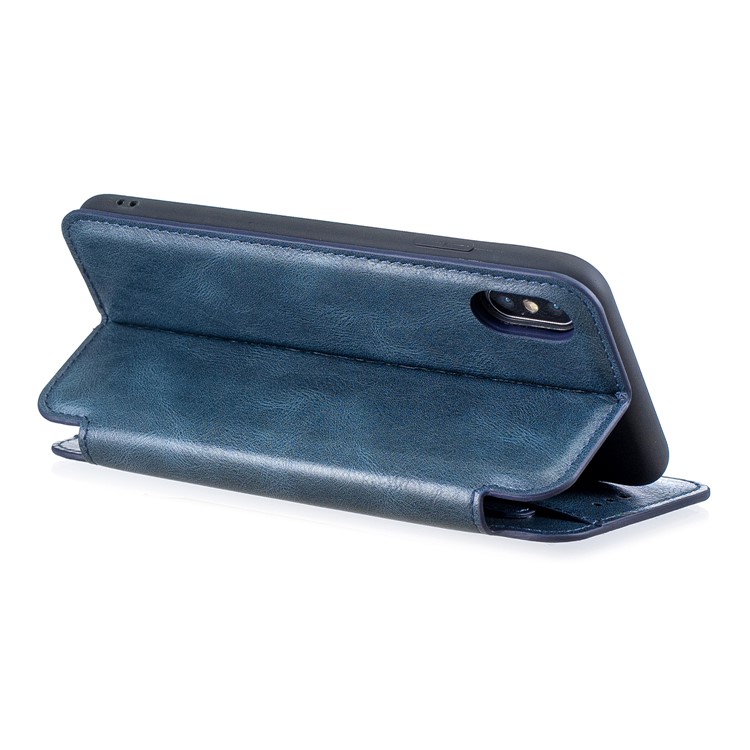 HAOXFA.W Detachable Card Slots Leather Stand Wallet Phone Shell for iPhone XS Max 6.5 inch - Blue-4