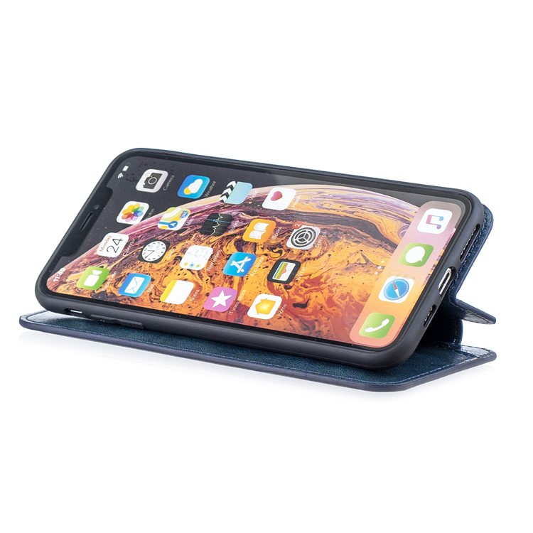 HAOXFA.W Detachable Card Slots Leather Stand Wallet Phone Shell for iPhone XS Max 6.5 inch - Blue-5