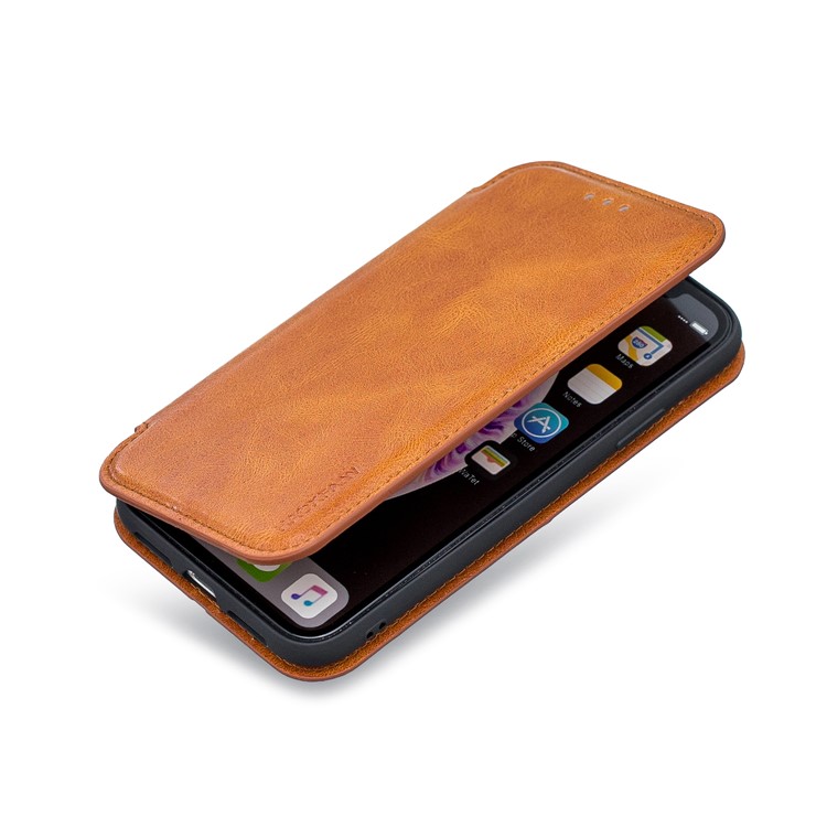 HAOXFA.W Luxurious Detachable Magnet Leather Wallet Protective Case for iPhone XR 6.1 inch - Brown-4