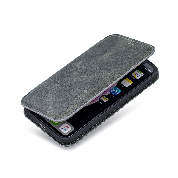 HAOXFA.W Luxurious Detachable Magnet Leather Wallet Protective Case for iPhone XR 6.1 inch - Grey-3