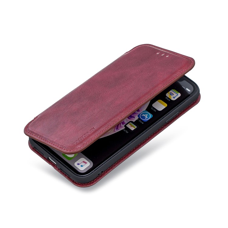 HAXFA. W Luxo Ímã Destacável Estojo De Couro Carteira De Proteção Para Iphone XR 6,1 Polegadas - Vermelho-3
