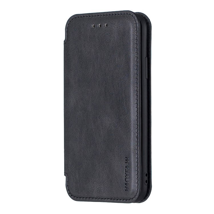 HAOXFA. Carcaça De Telefone Destacável De Couro Com Absorção Automática W Para IPhone X / XS 5,8 Polegadas - Preto-1
