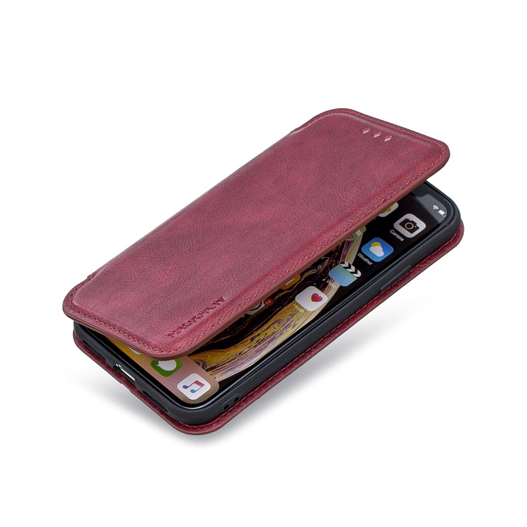HAOXFA.W Auto-absorb Leather Detachable Wallet Phone Shell for iPhone X/XS 5.8 inch - Red-3