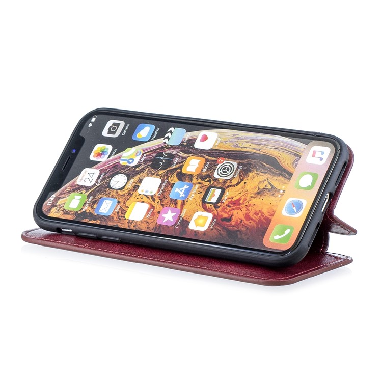 HAOXFA.W Auto-absorb Leather Detachable Wallet Phone Shell for iPhone X/XS 5.8 inch - Red-5