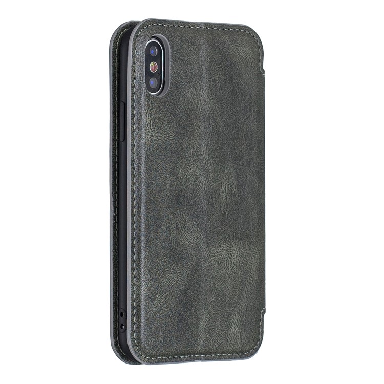 HAOXFA.W Auto-absorb Leather Detachable Wallet Phone Shell for iPhone X/XS 5.8 inch - Grey-2