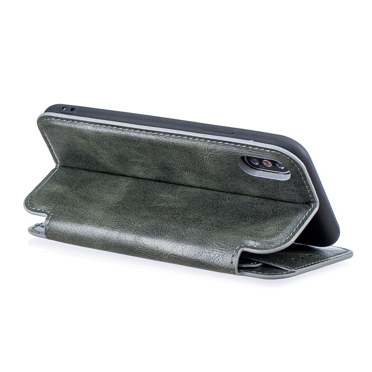 HAOXFA.W Auto-absorb Leather Detachable Wallet Phone Shell for iPhone X/XS 5.8 inch - Grey-4