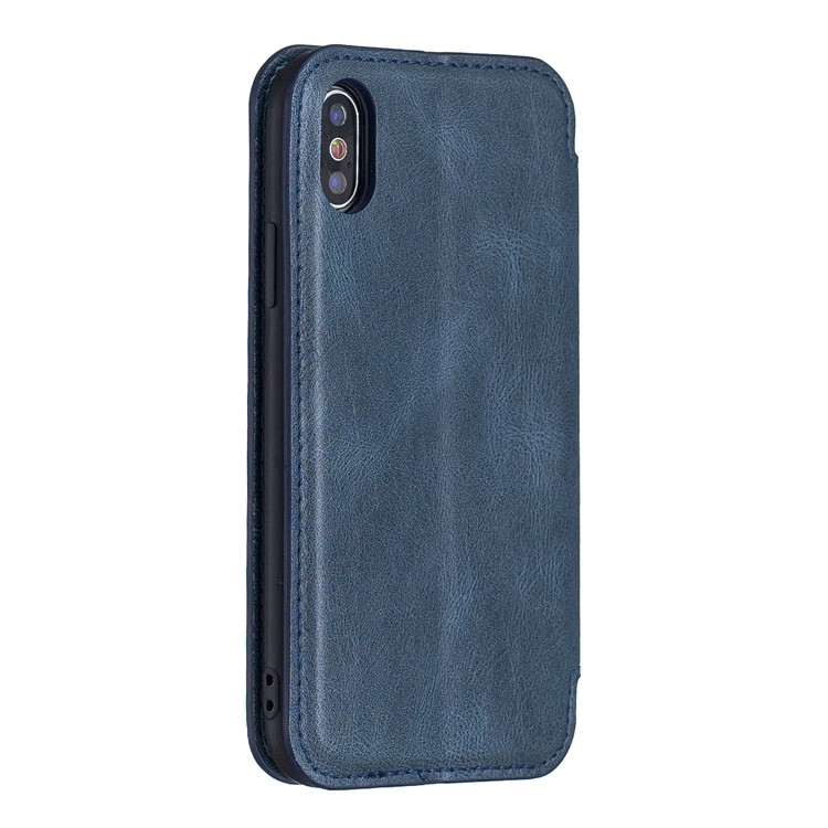 HAOXFA.W Auto-absorb Leather Detachable Wallet Phone Shell for iPhone X/XS 5.8 inch - Blue-2
