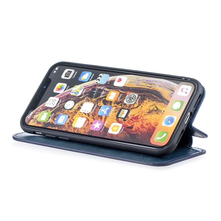 HAOXFA.W Auto-absorb Leather Detachable Wallet Phone Shell for iPhone X/XS 5.8 inch - Blue-5