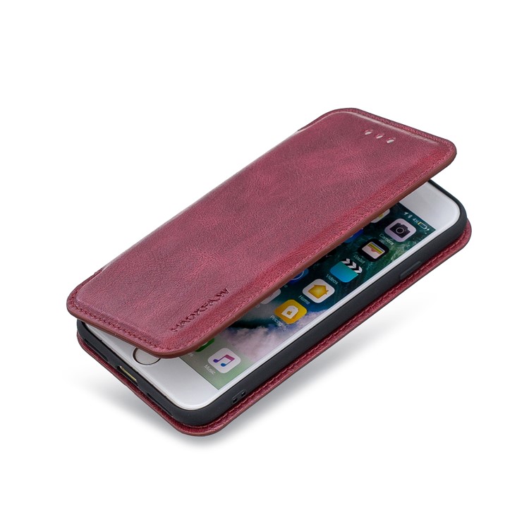 HAOXFA.W Detachable Wallet Phone Case Magnet Leather Shell for iPhone 7/8 4.7 inch - Red-3