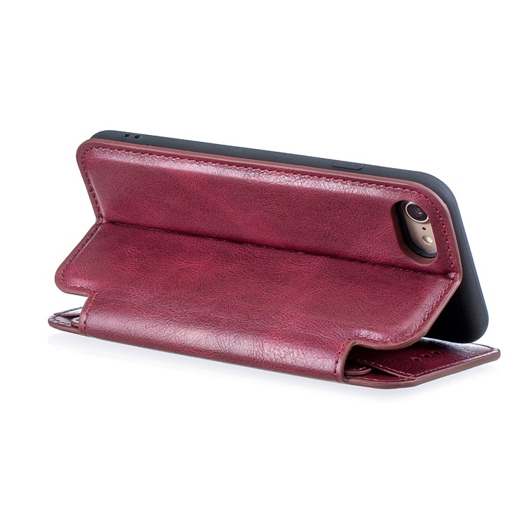 HAOXFA.W Detachable Wallet Phone Case Magnet Leather Shell for iPhone 7/8 4.7 inch - Red-4