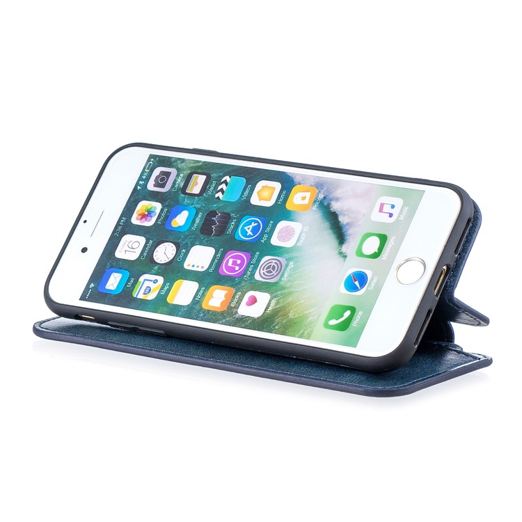 HAOXFA.W Detachable Wallet Phone Case Magnet Leather Shell for iPhone 7/8 4.7 inch - Blue-5