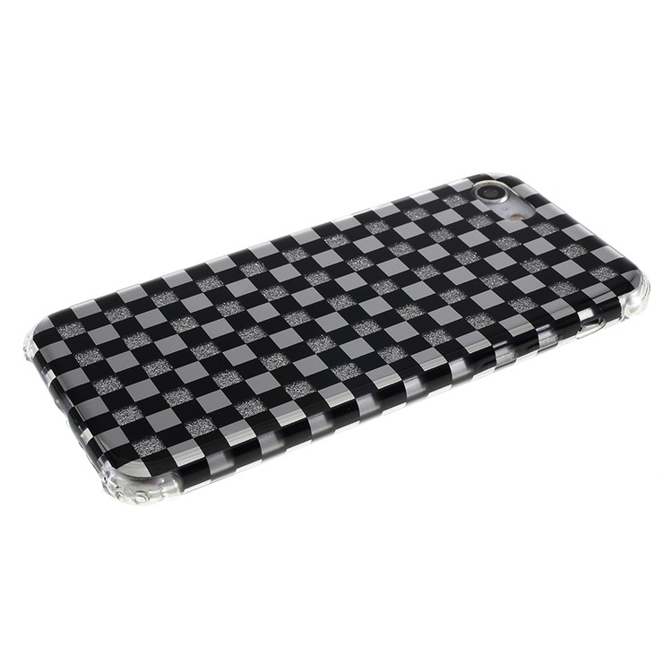 Lattice Texture IMD Acrylic + TPU Hybrid Shock-absorption Phone Case for iPhone 7/8 4.7 inch - Black-3