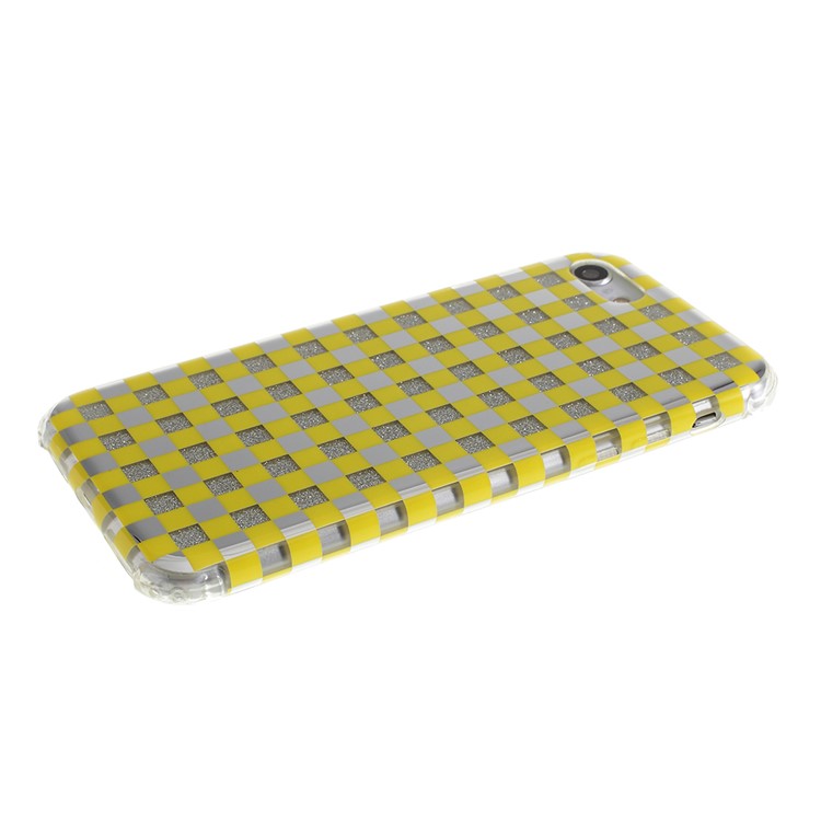 Lattice Texture IMD Acrylic + TPU Hybrid Shock-absorption Phone Case for iPhone 7/8 4.7 inch - Yellow-4