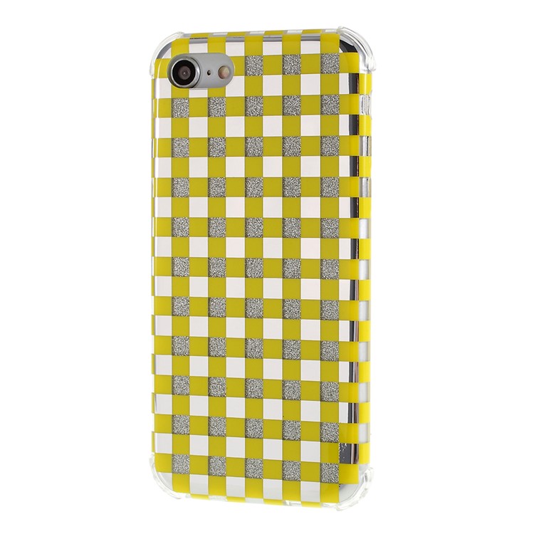 Lattice Texture IMD Acrylic + TPU Hybrid Shock-absorption Phone Case for iPhone 7/8 4.7 inch - Yellow-5
