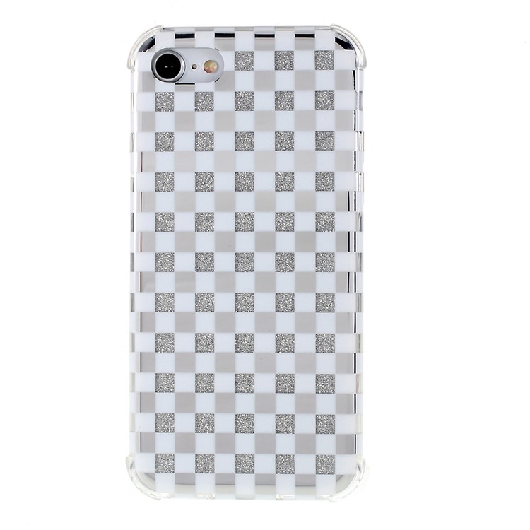 Lattice Texture IMD Acrylic + TPU Hybrid Shock-absorption Phone Case for iPhone 7/8 4.7 inch - White-1