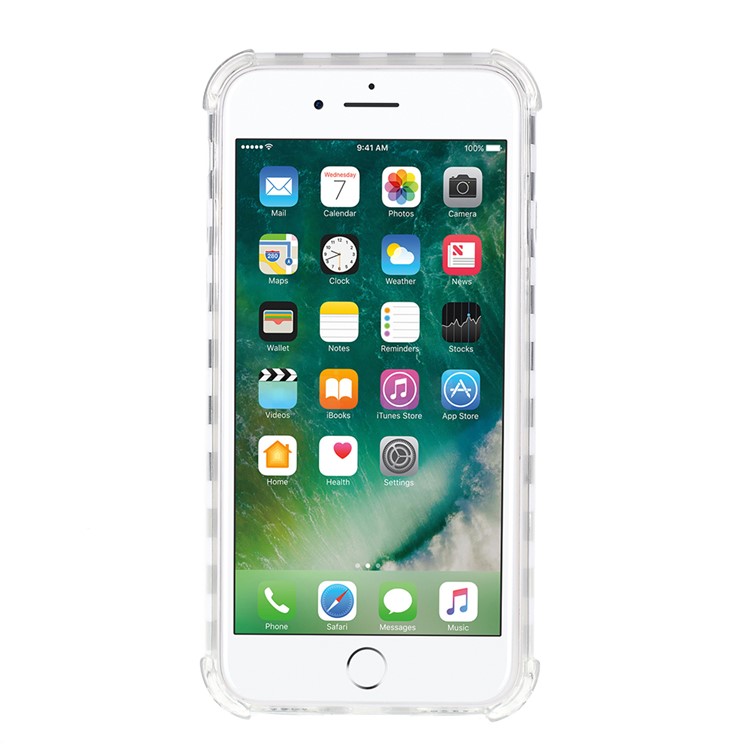Lattice Texture IMD Acrylic + TPU Hybrid Shock-absorption Phone Case for iPhone 7/8 4.7 inch - White-2