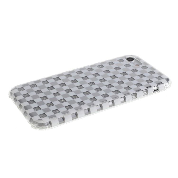 Lattice Texture IMD Acrylic + TPU Hybrid Shock-absorption Phone Case for iPhone 7/8 4.7 inch - White-4